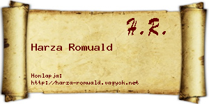 Harza Romuald névjegykártya